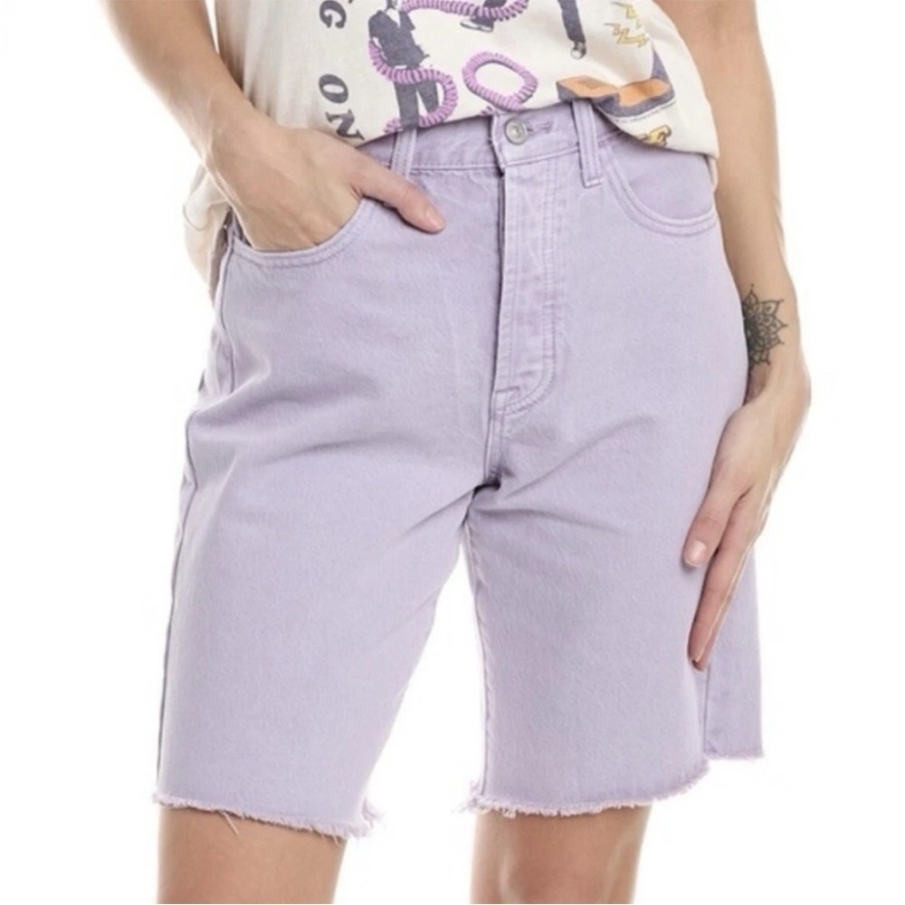 7 For All Mankind Easy James 10 inches Womens Shorts Lavender Size 25 - NWT $138